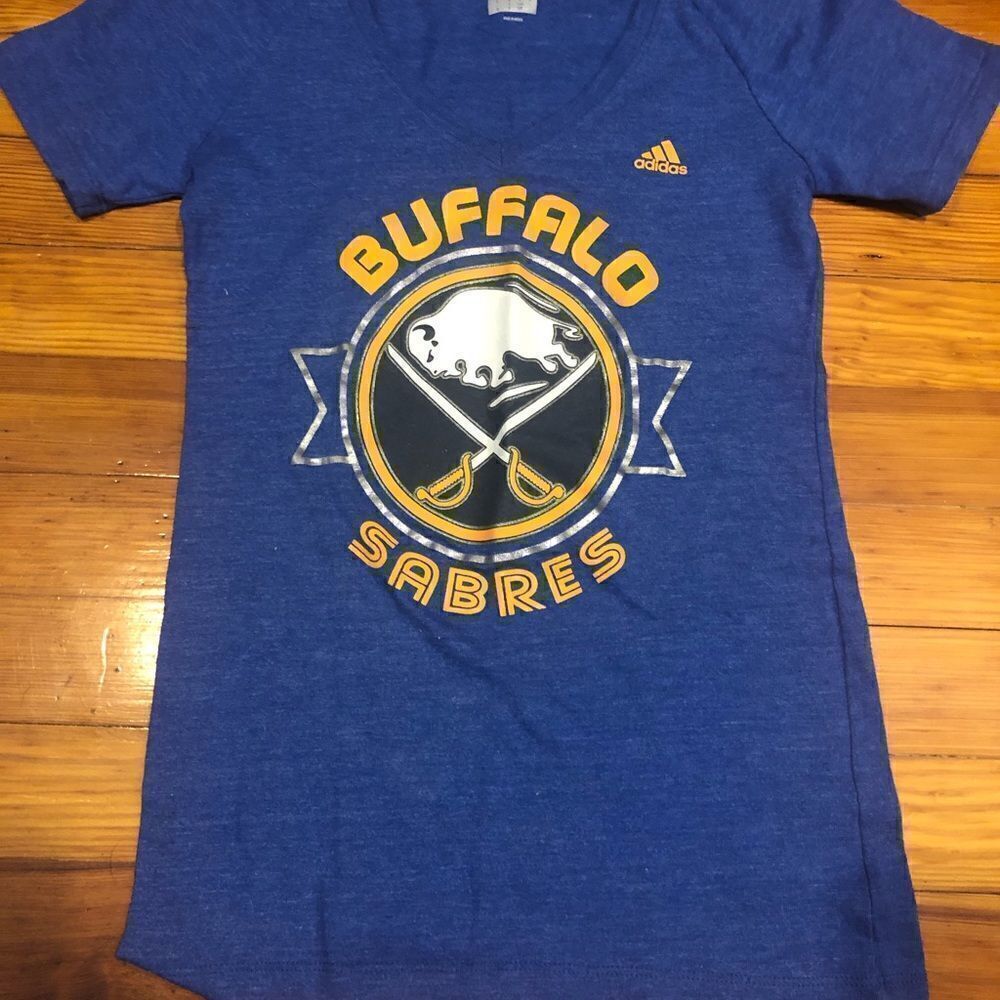 Buffalo Sabres women’s Adidas tshirt. Size small. V-neck.